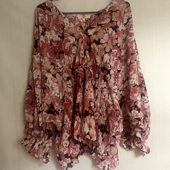 Entro NWT Boho Floral Top Size Large - Picture 4 of 6